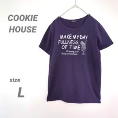 【クッキーハウス】プリントTシャツ 半袖 紫　パープルLサイズ