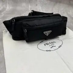 【美品】 プラダ ボディーバッグ 2way ウエストポーチ 三角ロゴ テスート