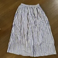 青と白のストライプ ロングスカート サイズF