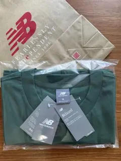 newbalance グリーン ワンポイントTシャツ 未使用 ショッパー付き