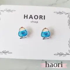クリームソーダちゃんのピアス(ブルーハワイ)　プラバン　イヤリング