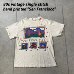【希少一点もの】80sボロ　シングルステッチ サンフランシスコ　ハンドペイント