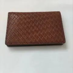 TAKEO KIKUCHI ブラウン レザー 名刺入れ