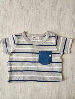 ☆美品☆POLO Baby グレー ストライプ Tシャツ 90㌢