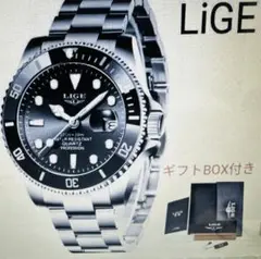 LiGE ダイバーズウォッチ ブラック