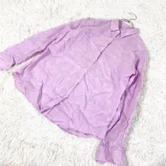【麻100％】UNIQLO ユニクロ　ブラウス　ピンクパープル　Lサイズ