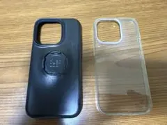 クアッドロックiPhone14PRO用ケース ブラック＆クリアケースのセット