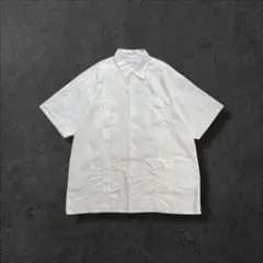 GUAYABERAヴィンテージ古着キューバシャツ半袖刺繍ポケット ホワイトM67