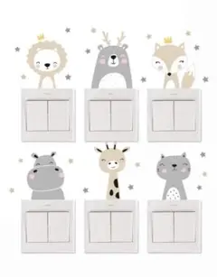 ウォールステッカー 動物 アニマル 6点