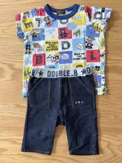 DOUBLE.B 80サイズ Tシャツとパンツセット