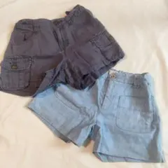 半ズボン ネイビー ライトブルー 140 150 2枚セット ZARA