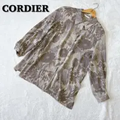 CORDIER コルディア ブラウス 羽織り 40サイズ 総柄 肩パット