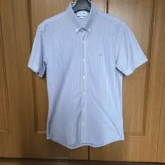 LACOSTE　ラコステ　メンズ　半袖　ストライプシャツ　ボタンダウン