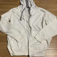 ホワイト フルジップパーカー XL