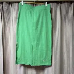値下げ【NIKE】リブロングスカート・Lサイズ（グリーン系）