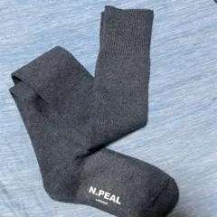 N.PEAL ダークグレー ソックス
