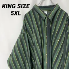 N-3098 KING SIZE アメリカ古着 長袖シャツ ストライプ 5XL