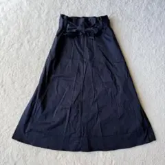 コエKOE フレア帯ベルト スカート オフィス M ネイビー 新品タグ付き
