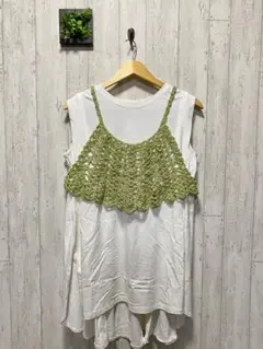 ハンドメイド 手編み ビスチェ キャミソール