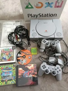 PlayStation (PS1) 本体とゲームセット グランツーリスモ 箱付き