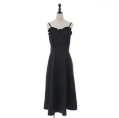 axes femme POETIQUE パールチェーンキャミワンピ ブラック