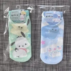 サンリオ×オバケーヌ ソックス 2点　靴下　ポチャッコ　シナモロール
