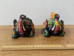 【上海にて購入】ゾウのペアの置き物