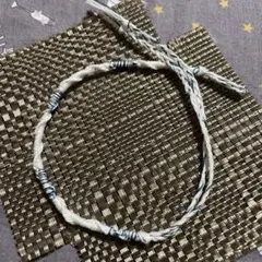 足首用ミサンガ（アンクレット）白群青線