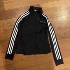 adidas ブラック ジップアップジャケット S