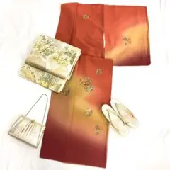 【2368】着物 訪問着・付下 袷 正絹 花の丸 刺繍 単品販売♪