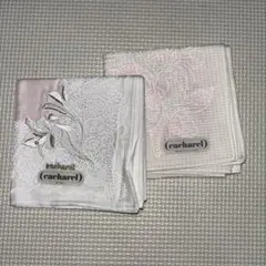 Cacharel 刺繍 レース ハンカチ 2枚セット