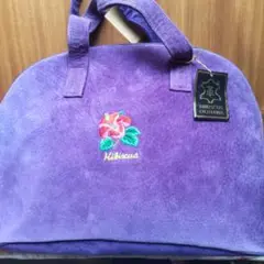 Hibiscus Okinawa 紫 スエードバッグ