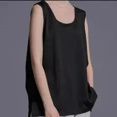 loose ハイクオリティ スムースポンチレイヤードタンクトップブラックXL