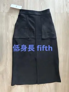 新品fifth ベロアタイトスカート 黒 スリット入り under150