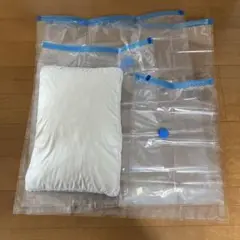 【新品・未使用】圧縮袋セット 8枚セット 1枚おまけ付 衣類収納 旅行 引っ越し