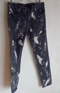 JSB ブラックスプラッターデニムパンツ