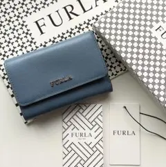 【新品】 FURLA BABYLON 三つ折り財布 ブルー