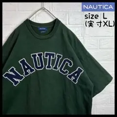 NAUTICA アーチロゴ ワッペン 超厚手 半袖Tシャツ ビッグサイズ 古着