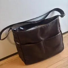 ダークブラウン レザー ショルダーバッグ