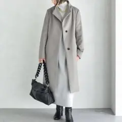 最高級✨アンタイトル ヌーベルプラティナム スタンドカラーコート グレー M