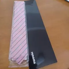renoma ピンク ストライプ ネクタイ