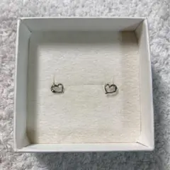 ブルーム ピアス ハート ホワイトゴールド