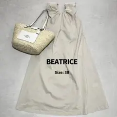 美品 BEATRICE ベアトリス バックギャザワンピース ドロスト38