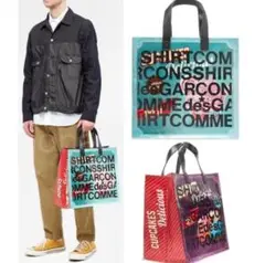 ★最終価格★【ギャルソンシャツ×Invader】トートバッグ　プリント　白 楽天市場】comme des garçons shirt トートの通販
