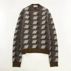 18g20 PRADA プラダ ジオメトリック カシミヤ混 ニットセーター M