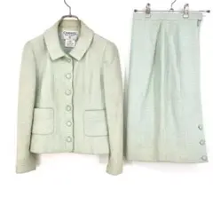 【高級】CHANEL シャネル ココマーク ツイード スーツ セットアップ 36