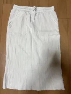 ホワイト リブタイトスカート