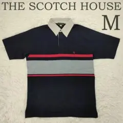 美品 THE SCOTCH HOUSE ザスコッチハウス 半袖ポロシャツ M 紺