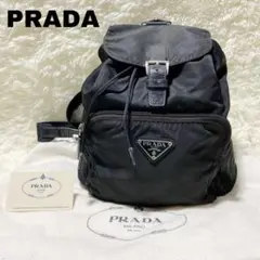 良品✨プラダ リュック バックパック 三角ロゴ 白タグ ナイロン ブラック