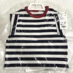 【新品】ユニクロ ネイビー クルーネック ボーダー tシャツ 80